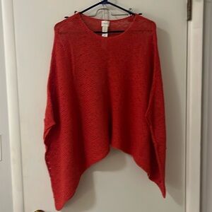 Chico’s one size (OS) dark coral knit poncho
